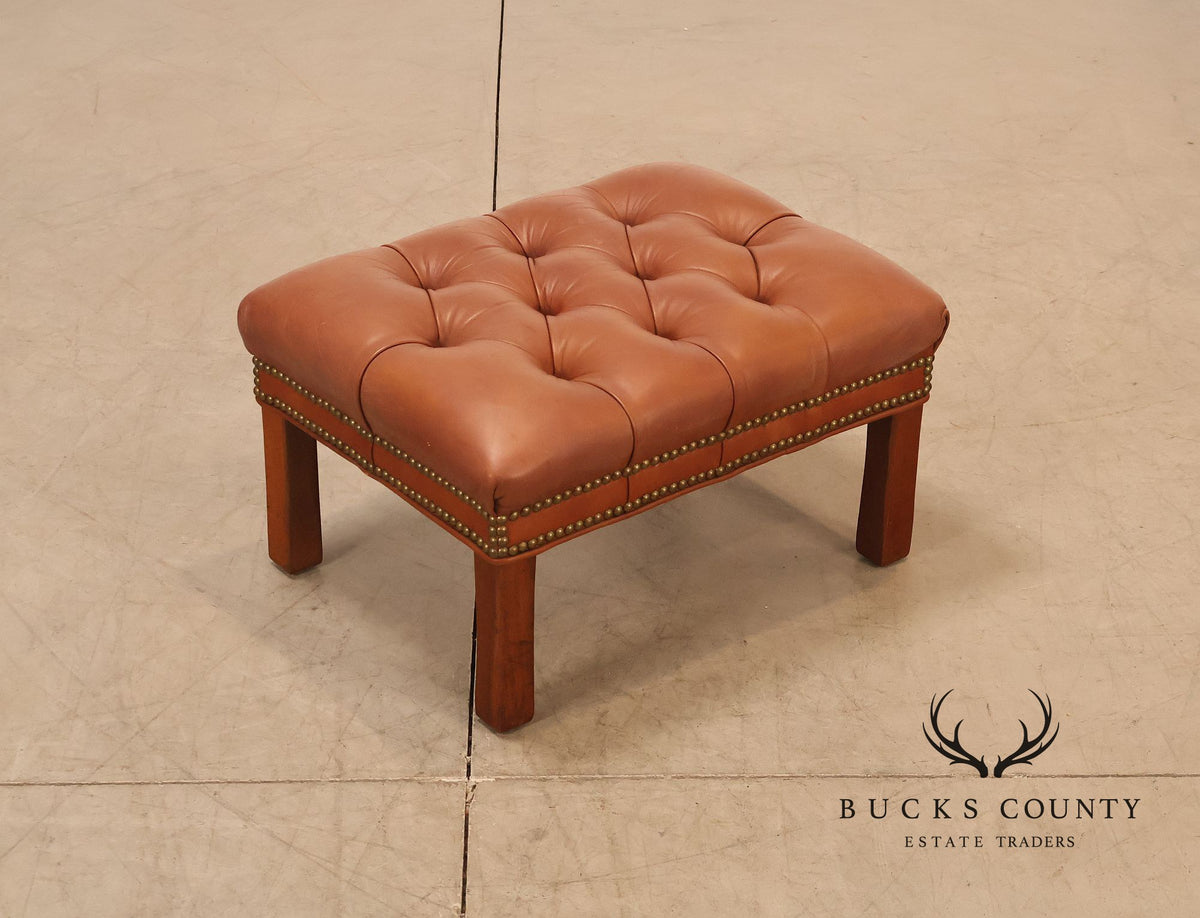 Leathercraft Tufted Leather Ottoman