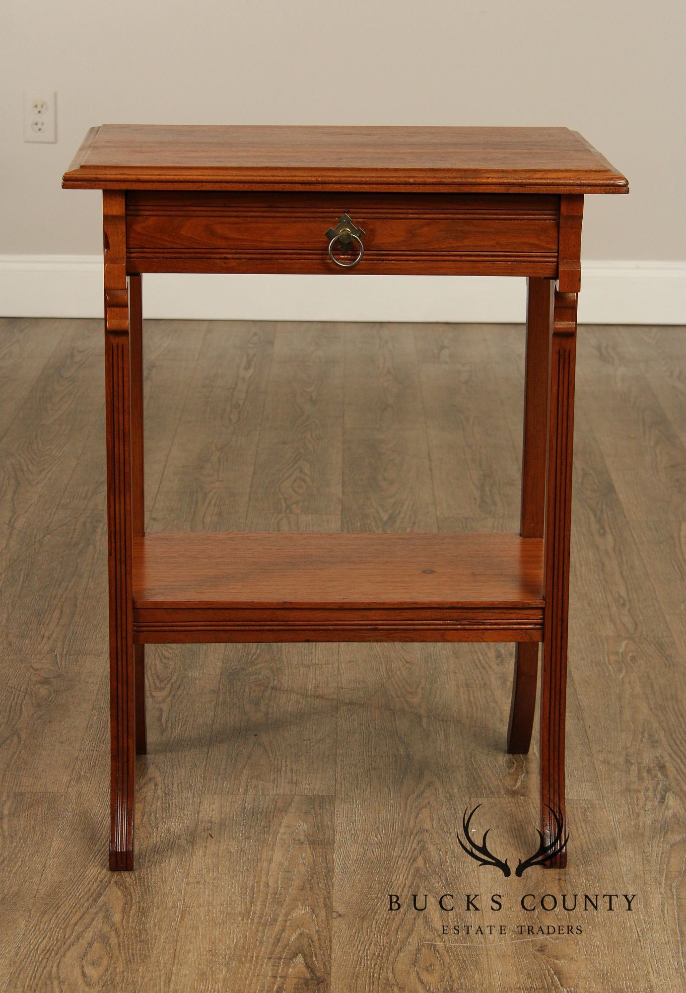 Antique Victorian Walnut Two-Tier End Table