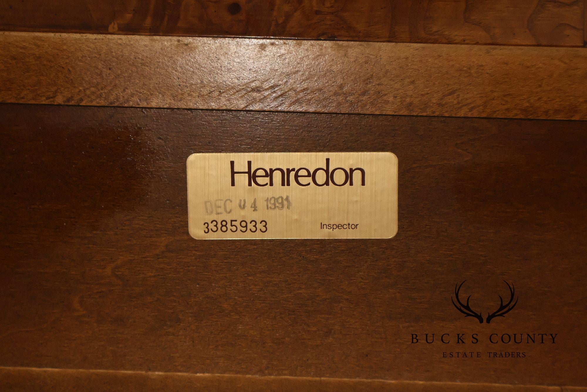 Henredon 'Charles X' King Size Burlwood Sleigh Bed