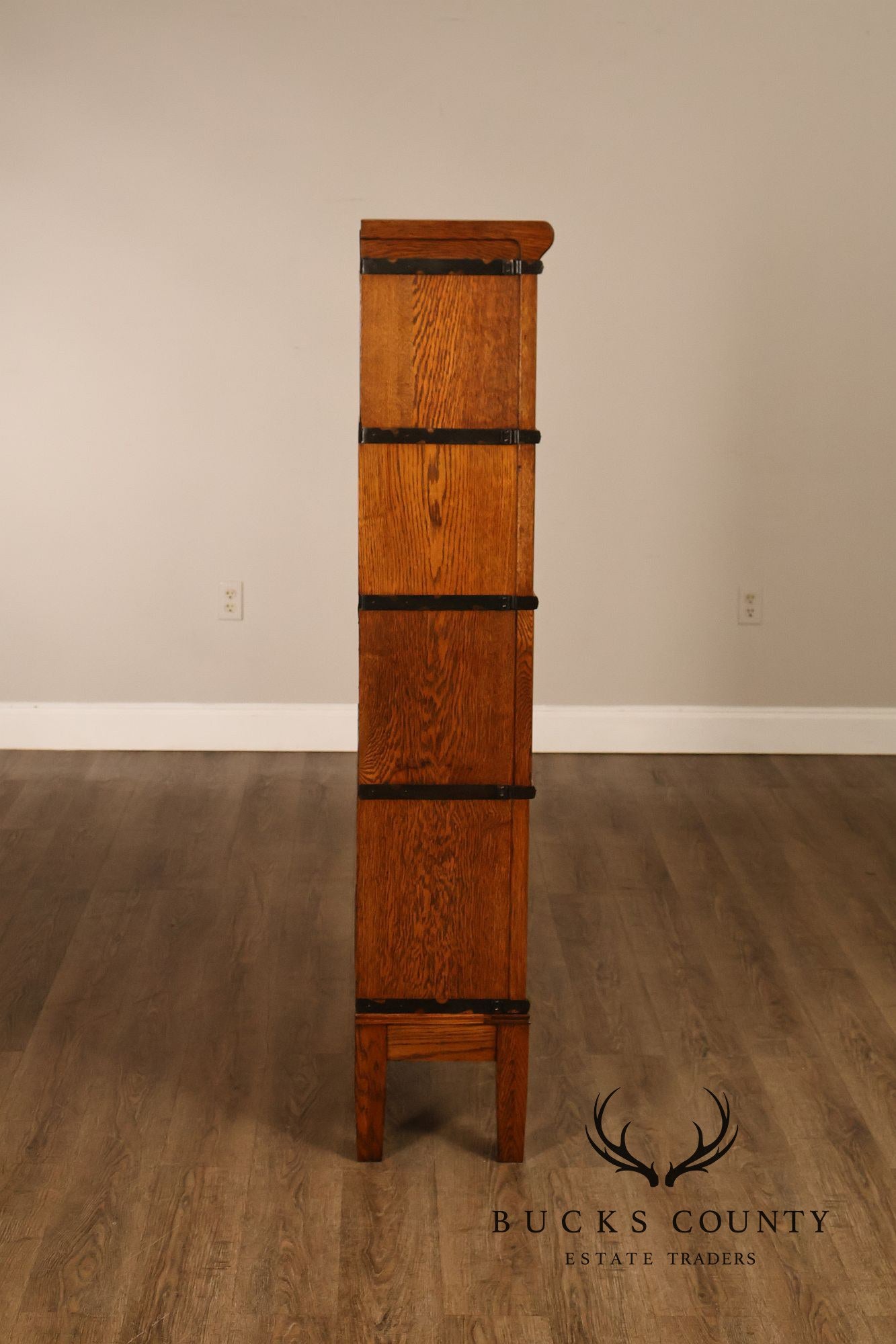Antique Globe Wernicke Oak Four Stack Barrister Bookcase