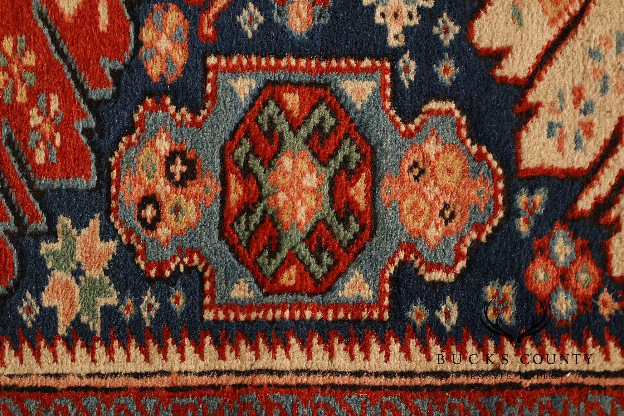 Vintage Hand Tied Wool Kazak Tribal Long Runner Rug