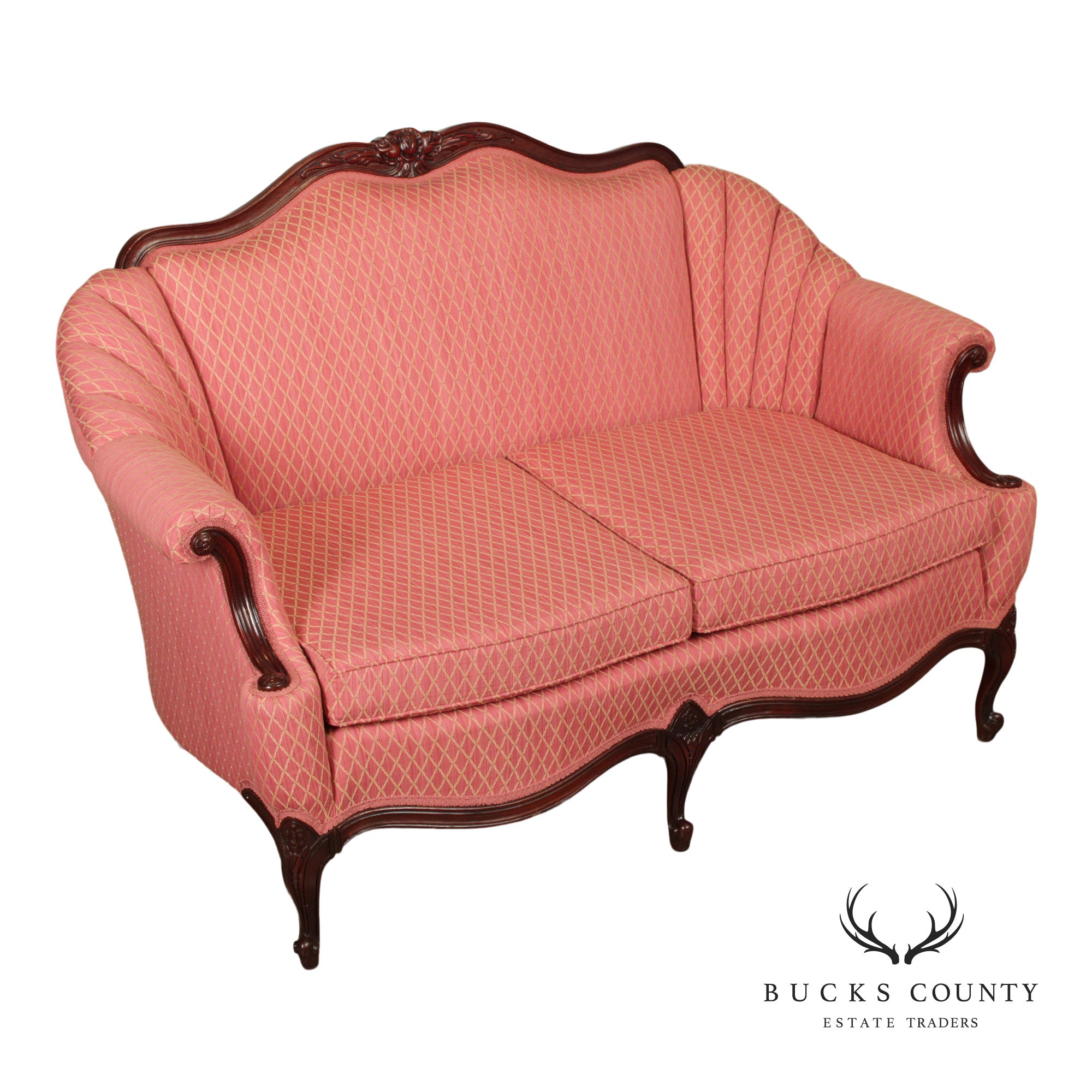 French Louis XV Style Mahogany Loveseat Settee