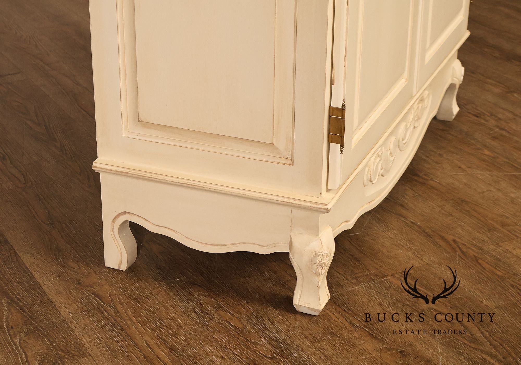 French Country Style Cream Painted Armoire