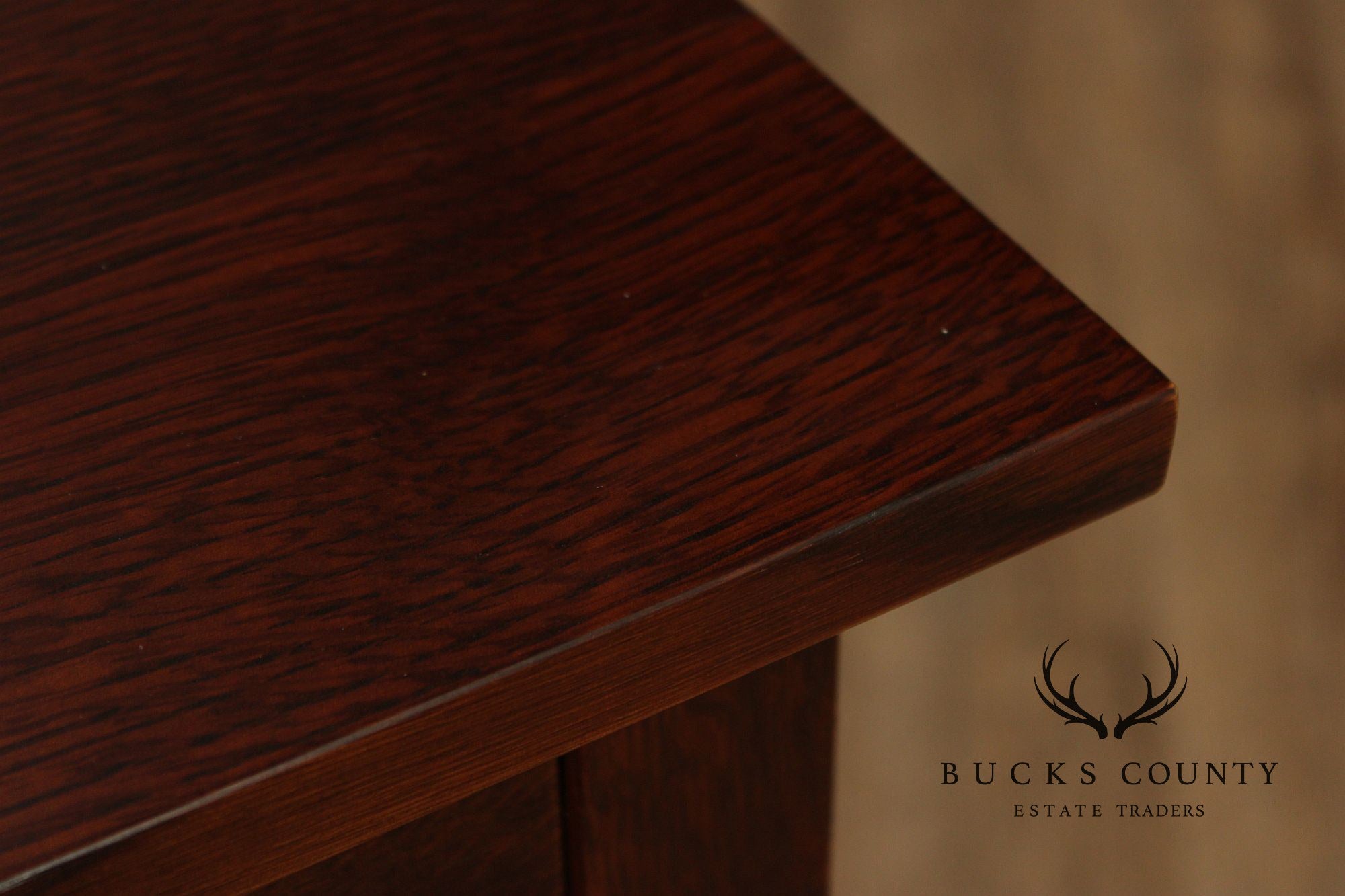 Stickley Mission Collection Oak Two Drawer Console Table With Shelves