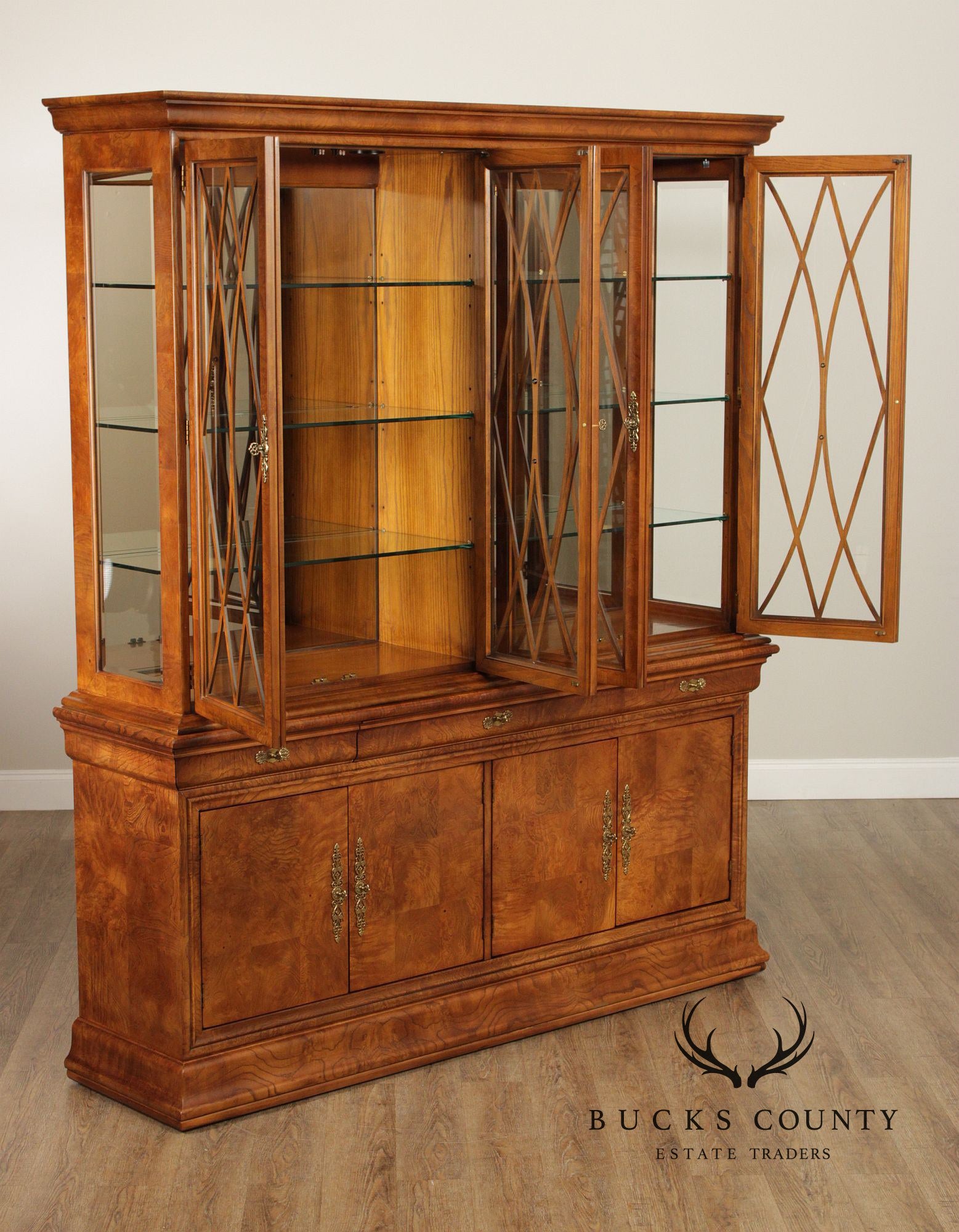 Henredon Charles X Burlwood China Display Cabinet