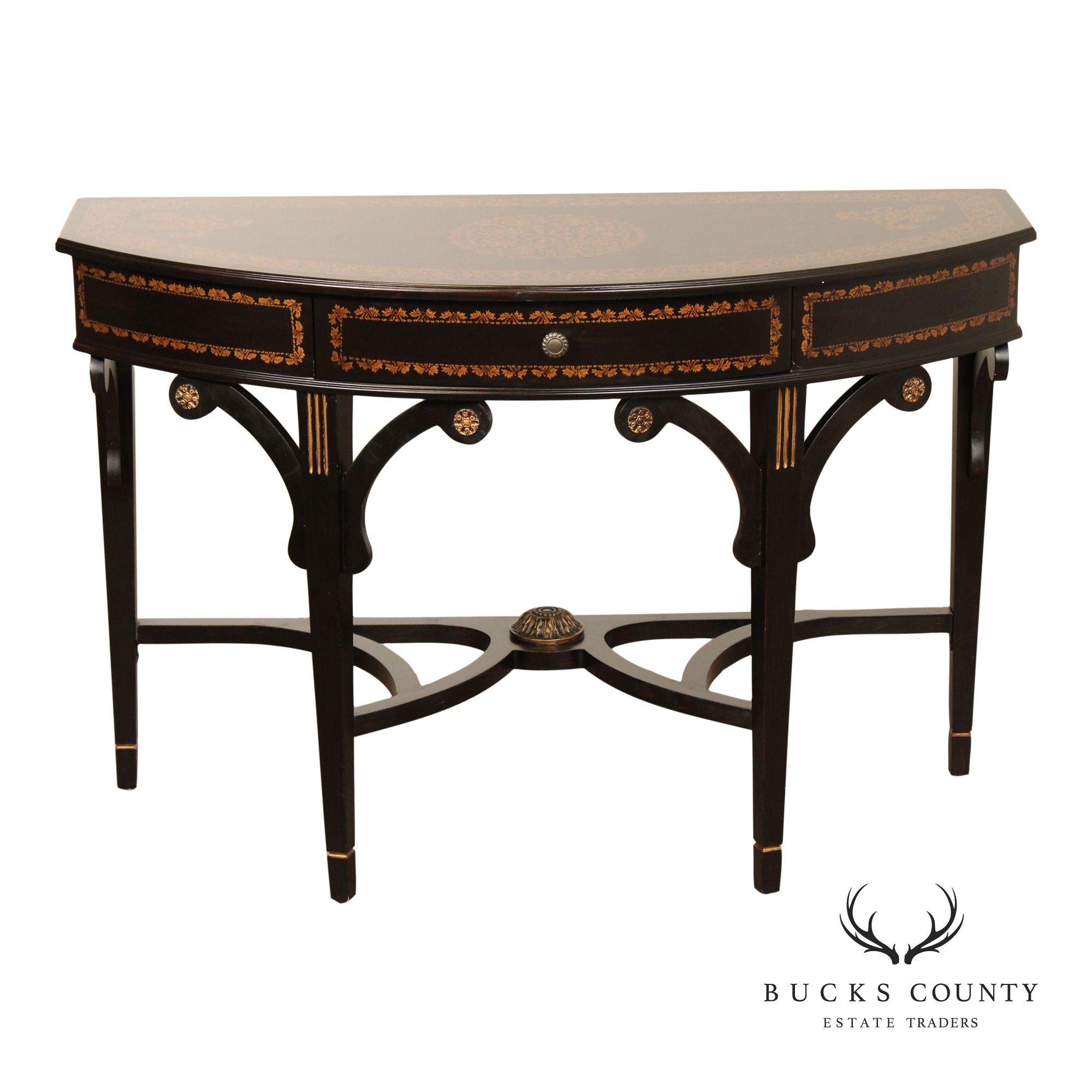 French Regency Style Ebonized Console Table