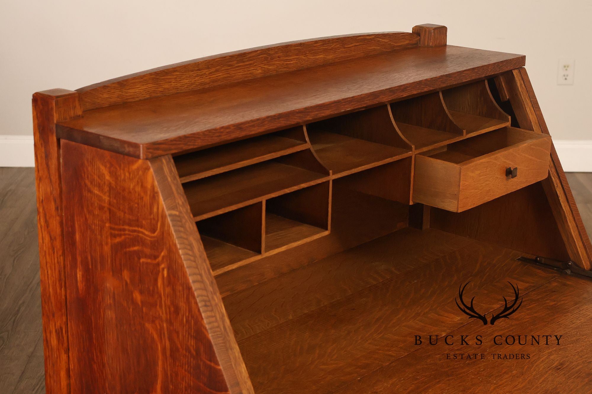 Limbert Arts And Crafts Antique Oak Slant Drop Front Writing Desk