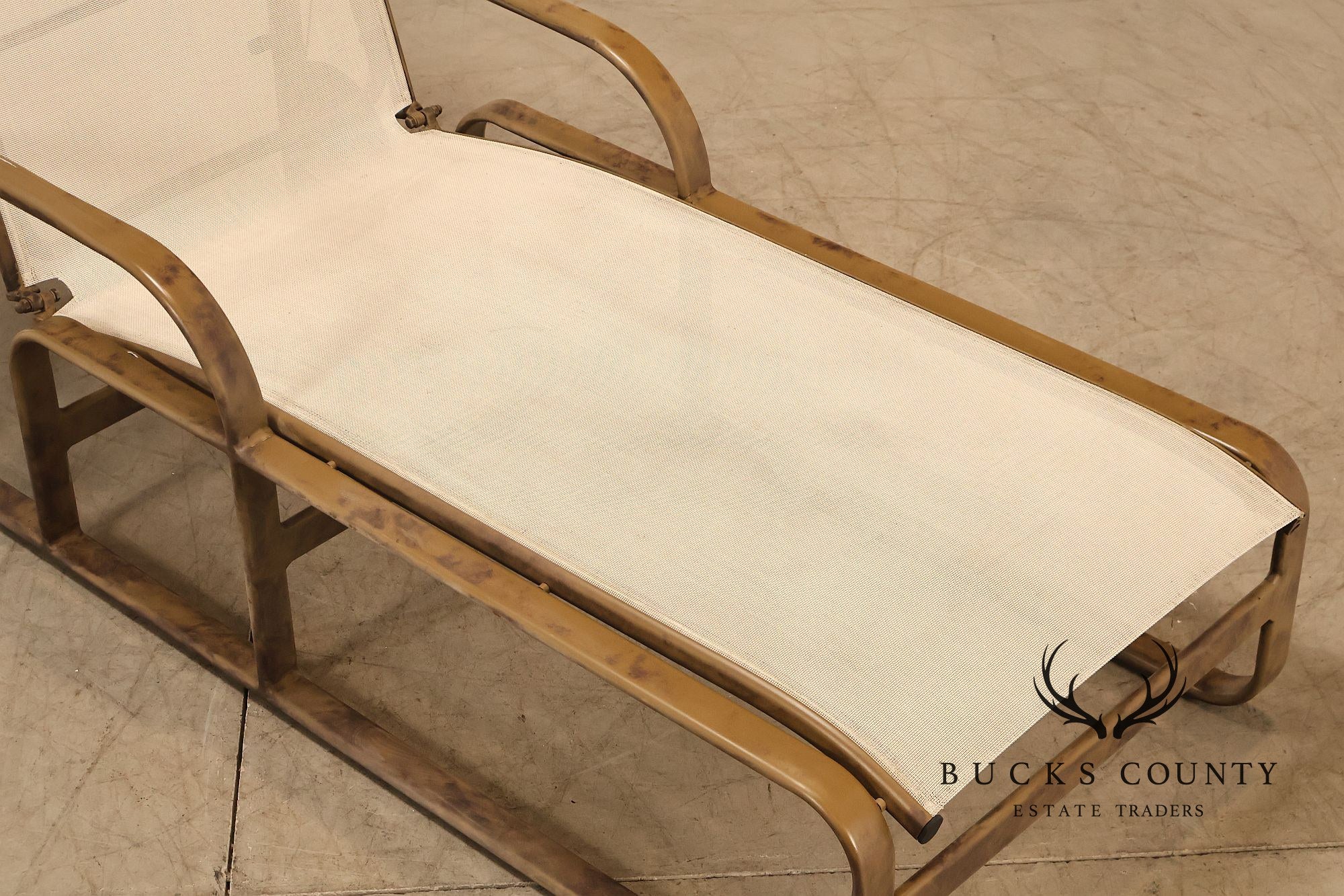 Brown Jordan Quantum Pair Of Contemporary Aluminum Sling Adjustable Chaise Lounge Chairs