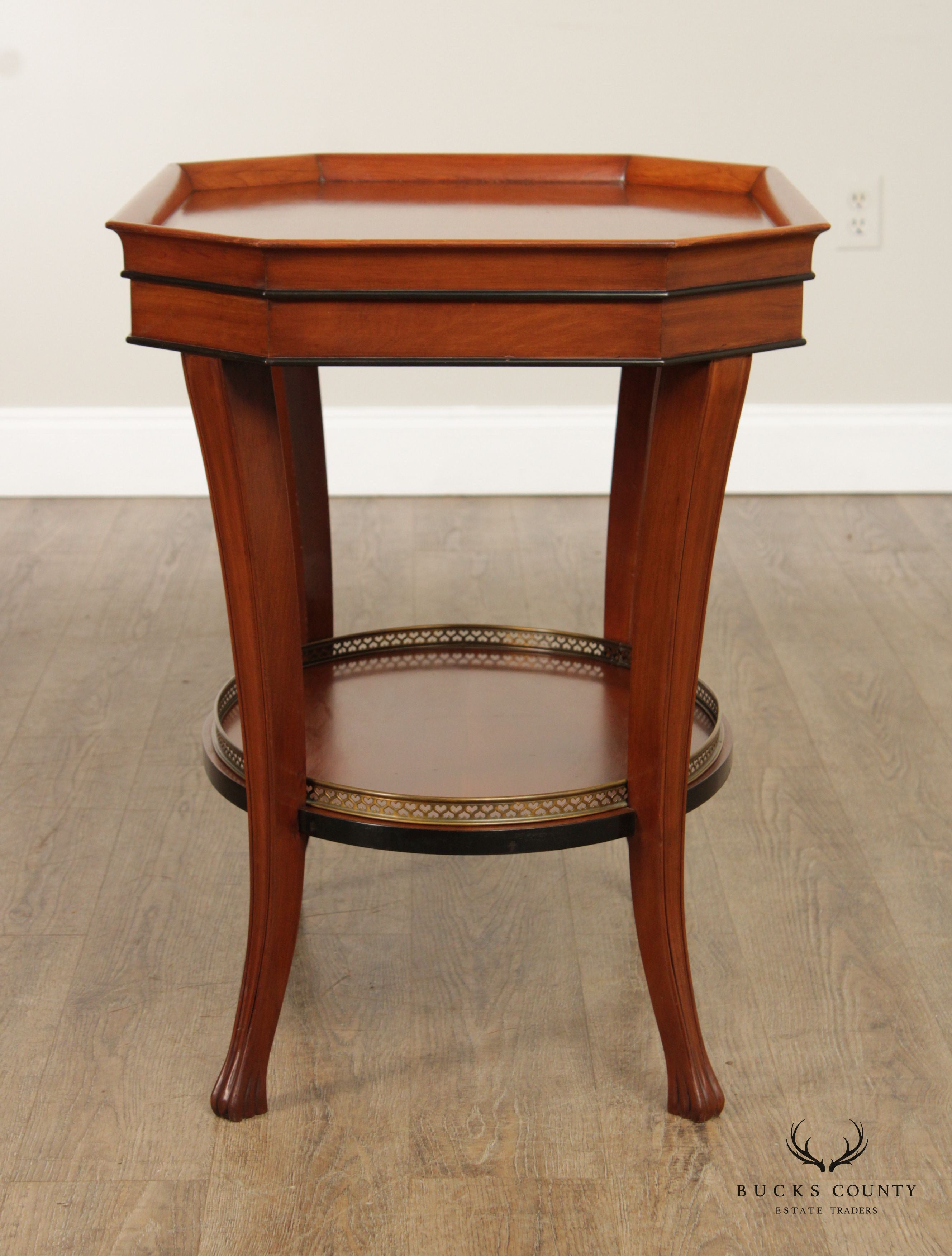 Regency Style Two-Tier Cherry Accent Side Table