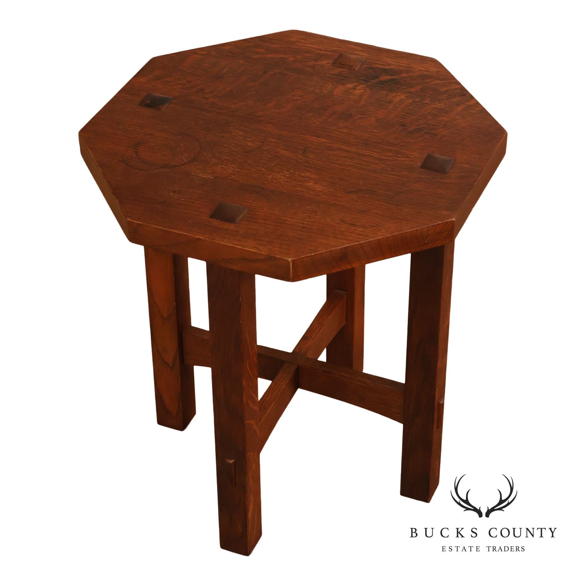 Stickley Mission Collection Oak Octagonal Tabouret Table