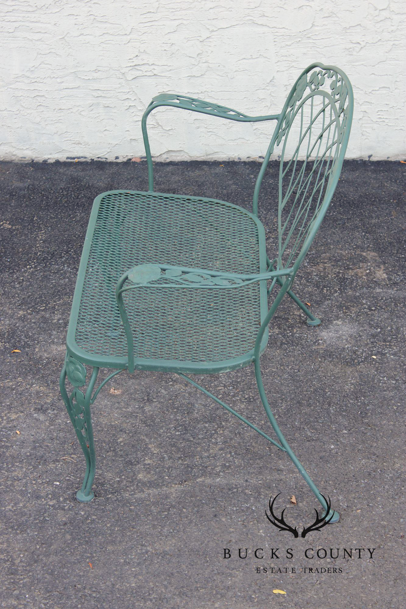 Wrought Iron Outdoor Garden Bench With Rose Motif
