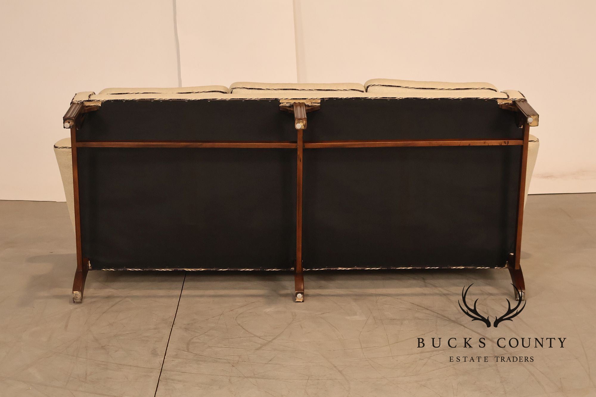 Ethan Allen Vintage Chippendale Style Upholstered Sofa