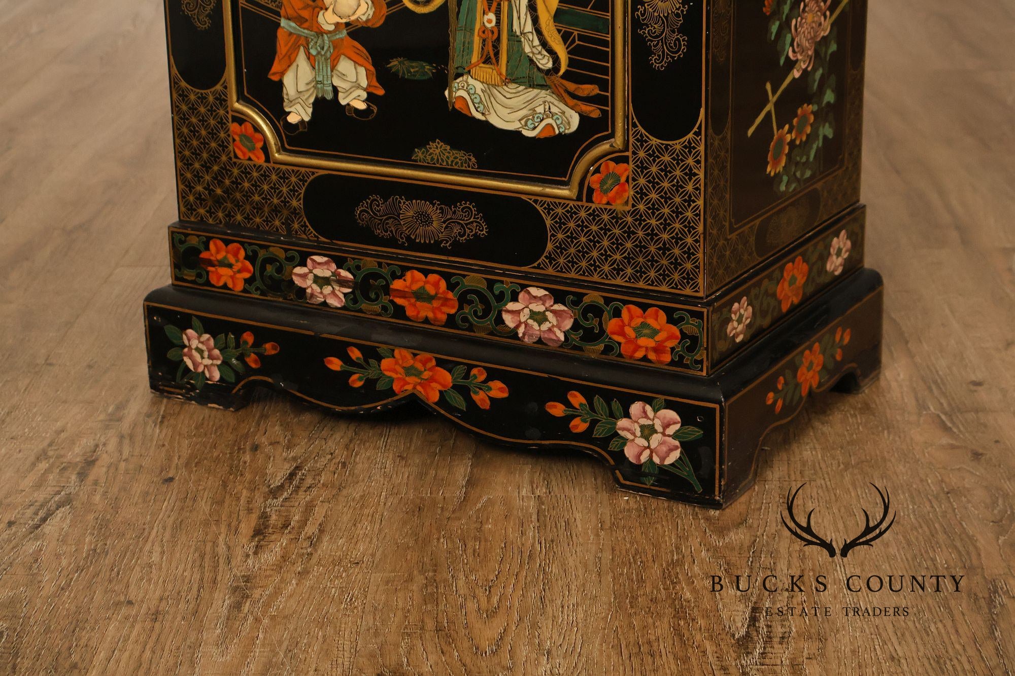Hermle Chinoiserie Style Tall Case Grandfather Clock