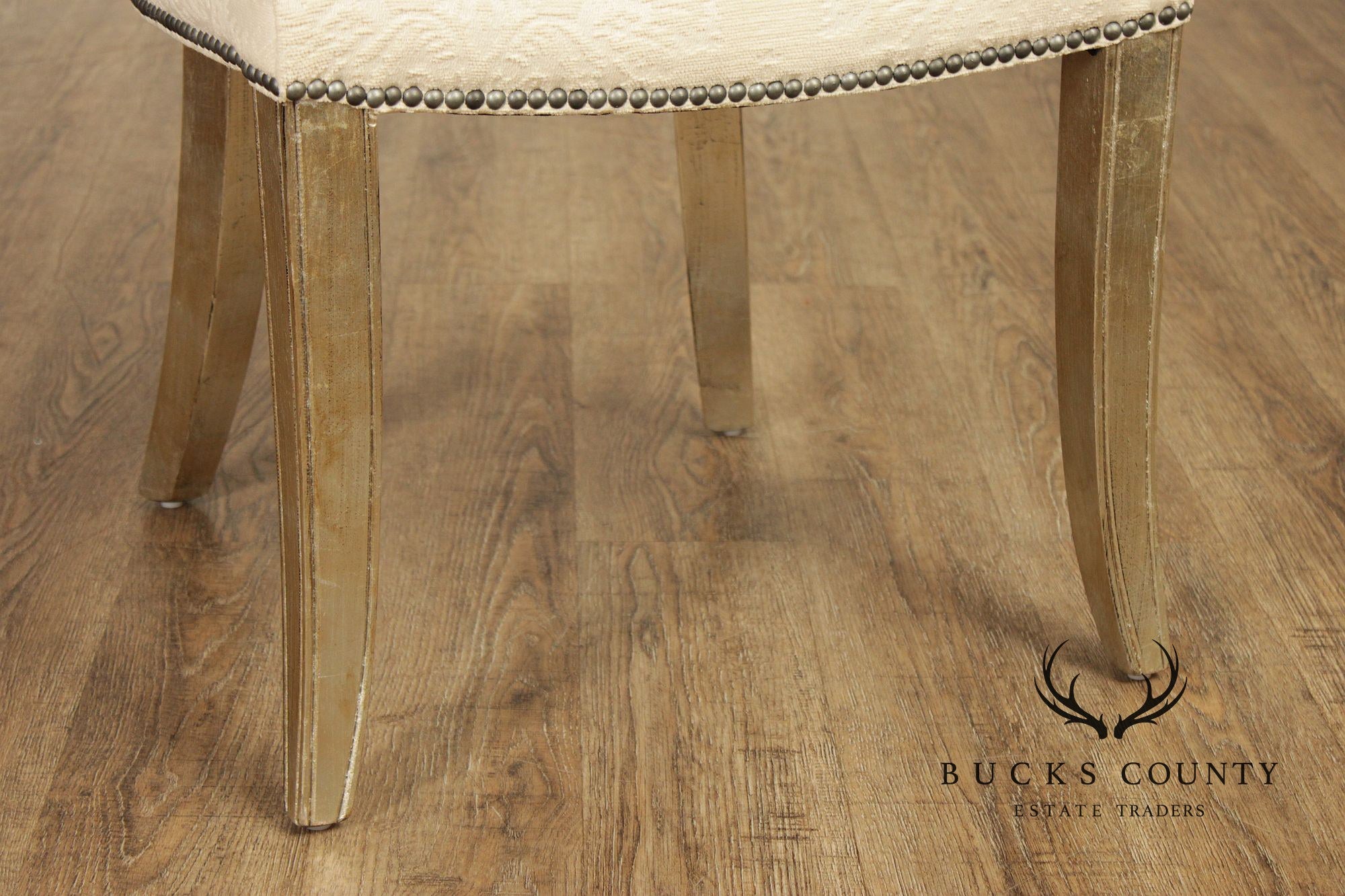 Henredon Set of Four Silver Leaf Side Dining Chairs