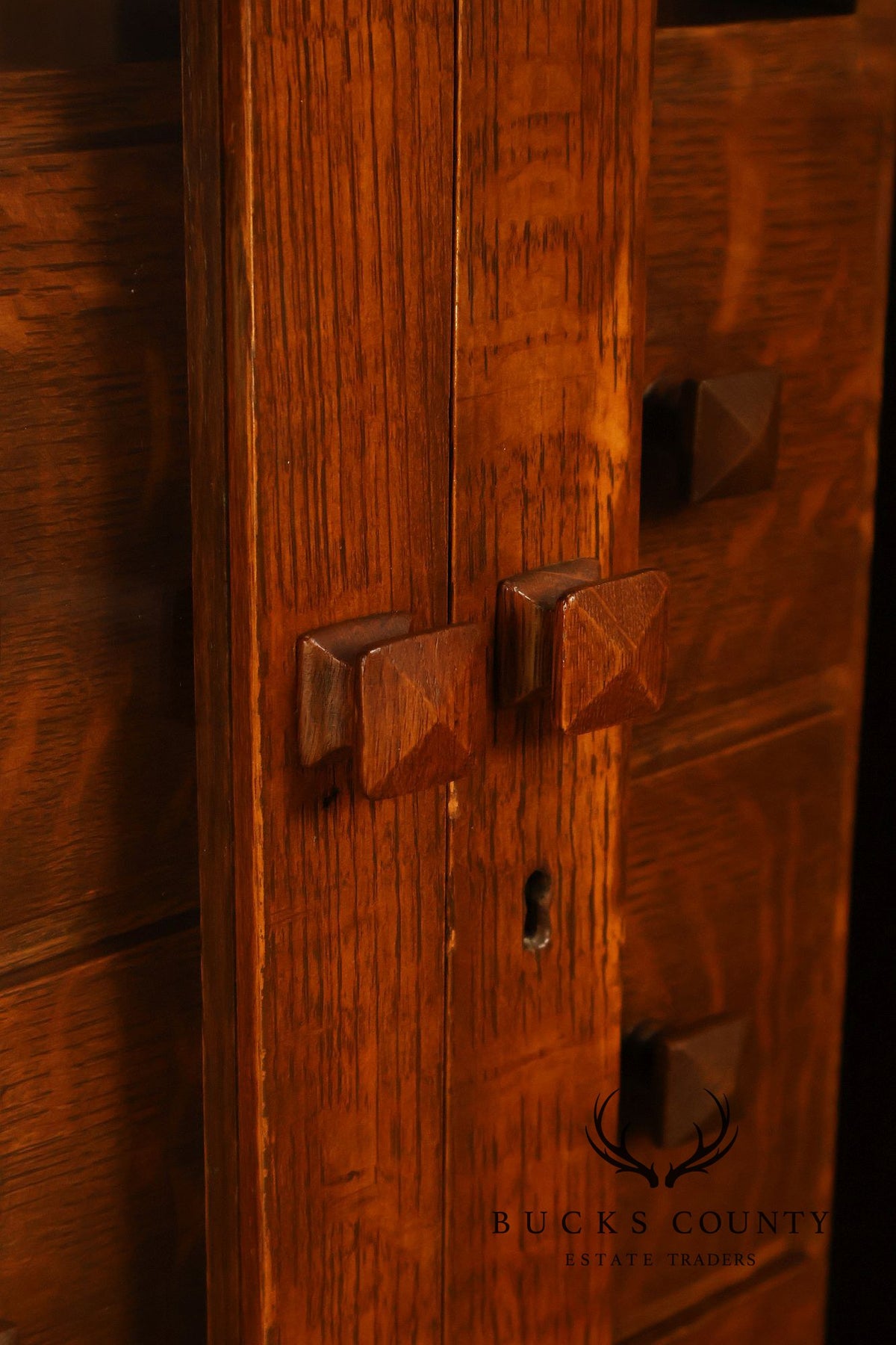 Antique Grand Rapids Mission Oak Gun Cabinet
