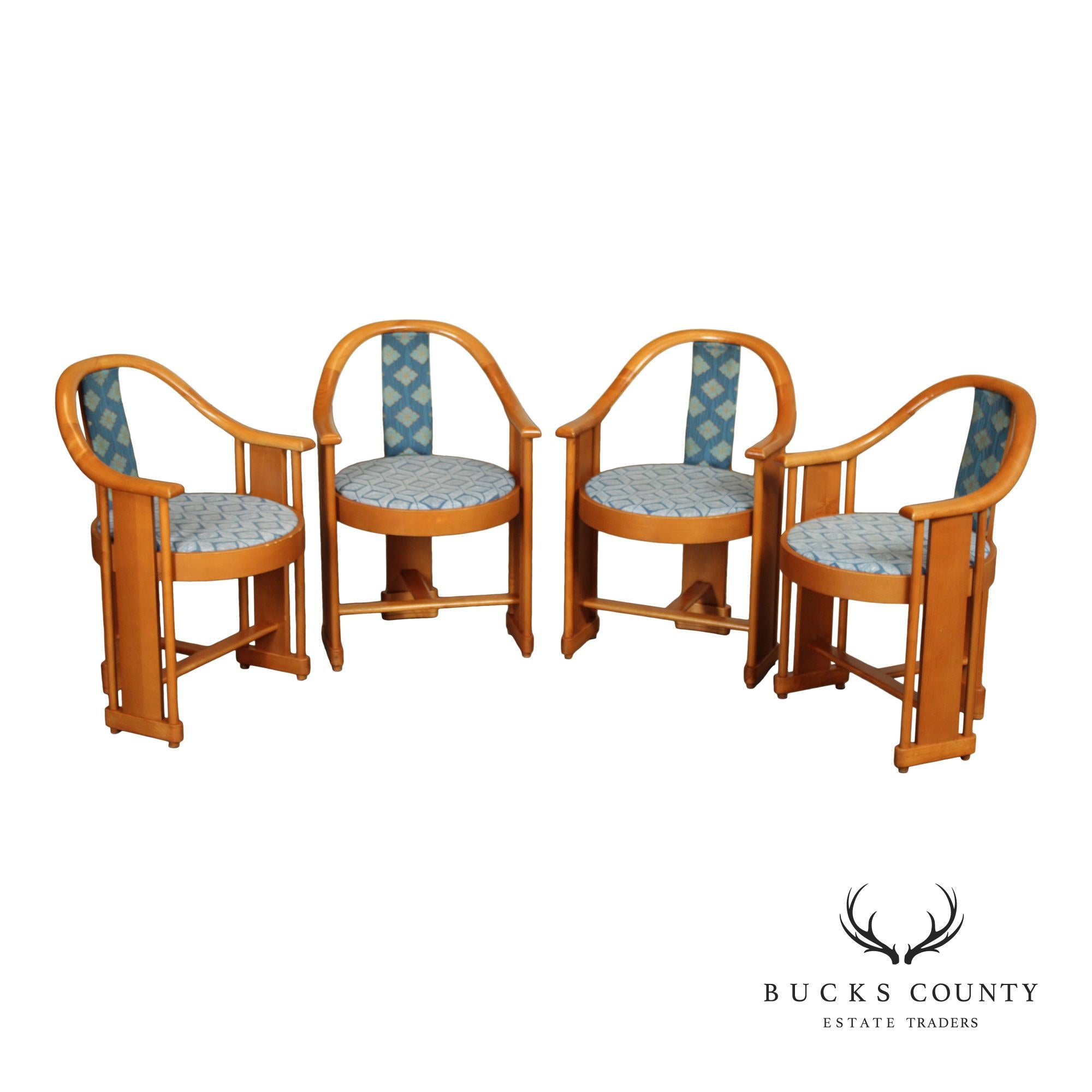 Colber & Trocadero Italian Mid Century Set of Four Armchairs