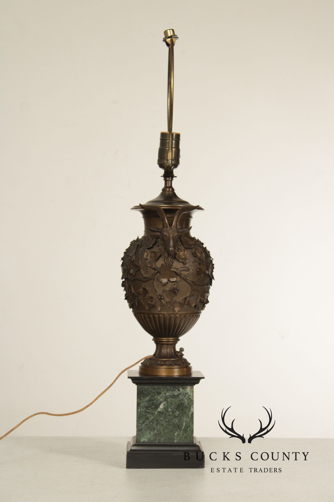 Benedetto Boschetti Classical Style Pair of Bronze Urn Table Lamps