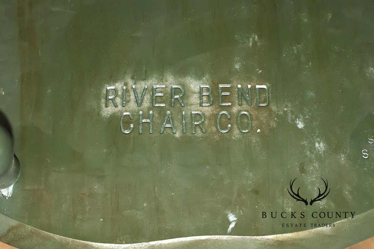 River Bend Chair Co. Set Of Eight Dark Green Painted Comb Back Windsor Dining Chairs