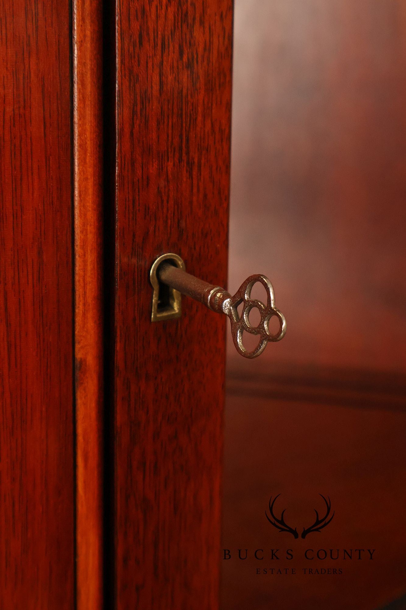 Drexel Travis Court Mahogany Bow Front Corner Cabinet