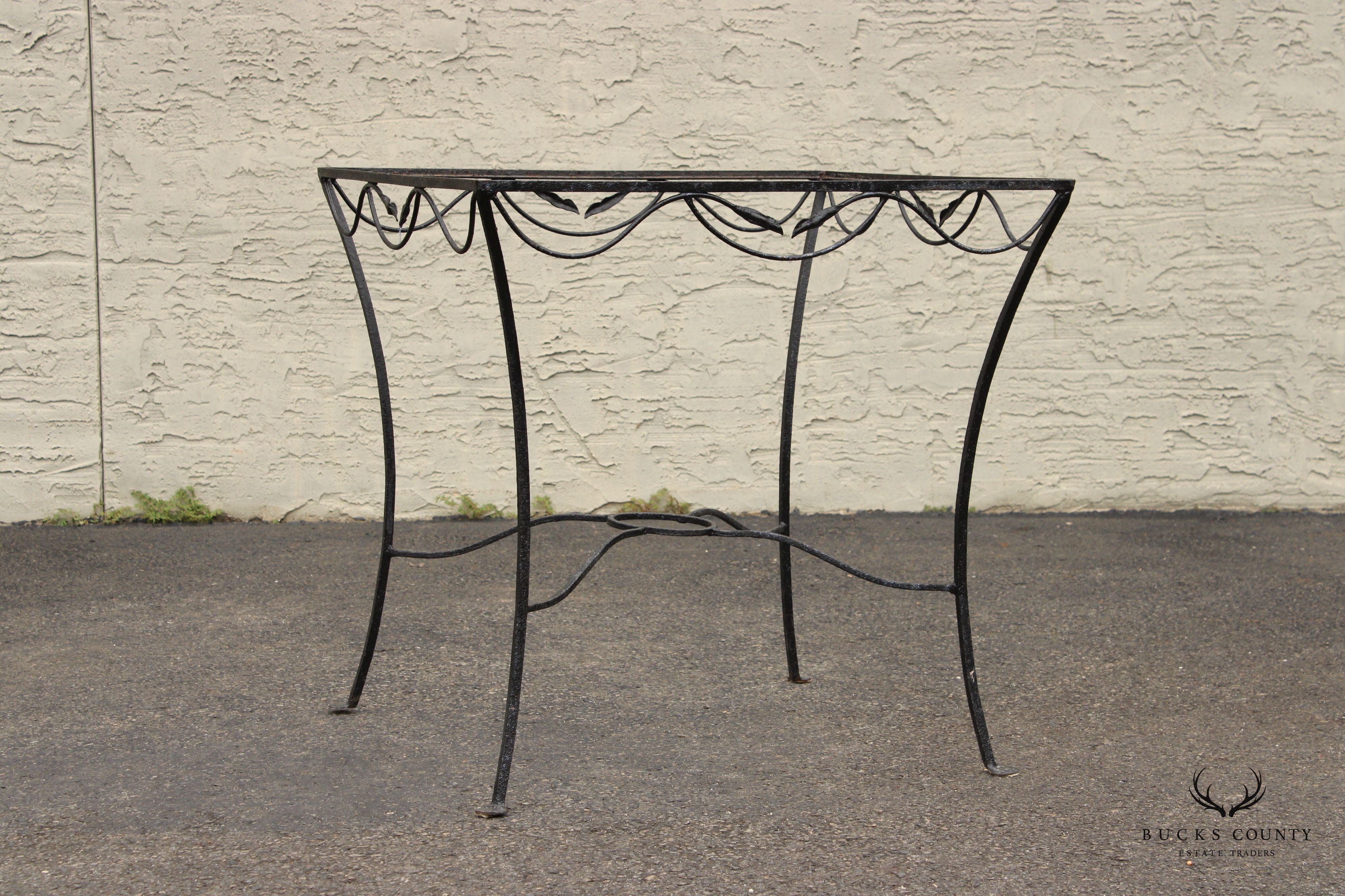 Vintage Wrought Iron Outdoor Dining Table Base