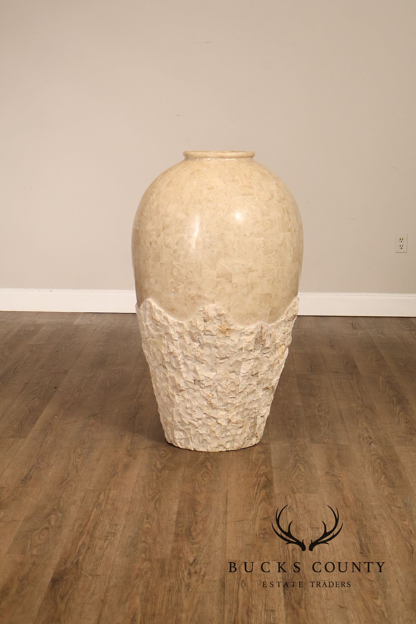 Contemporary Tessellated Stone Floor Vase