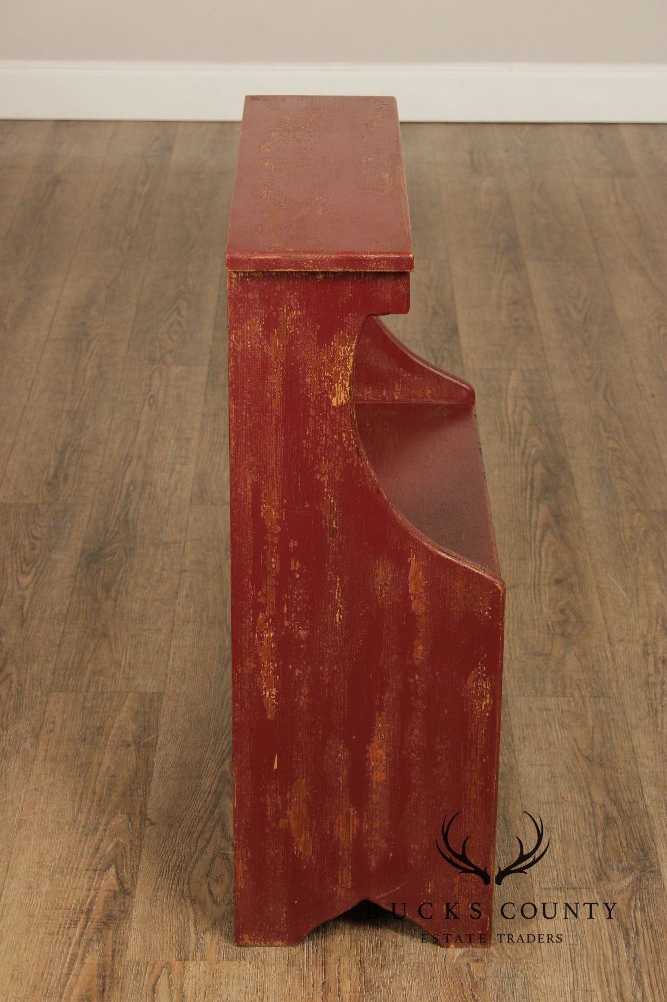 Primitive Painted Three-Tier Display Shelf