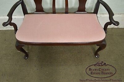 Custom Solid Mahogany Queen Anne Childs Settee