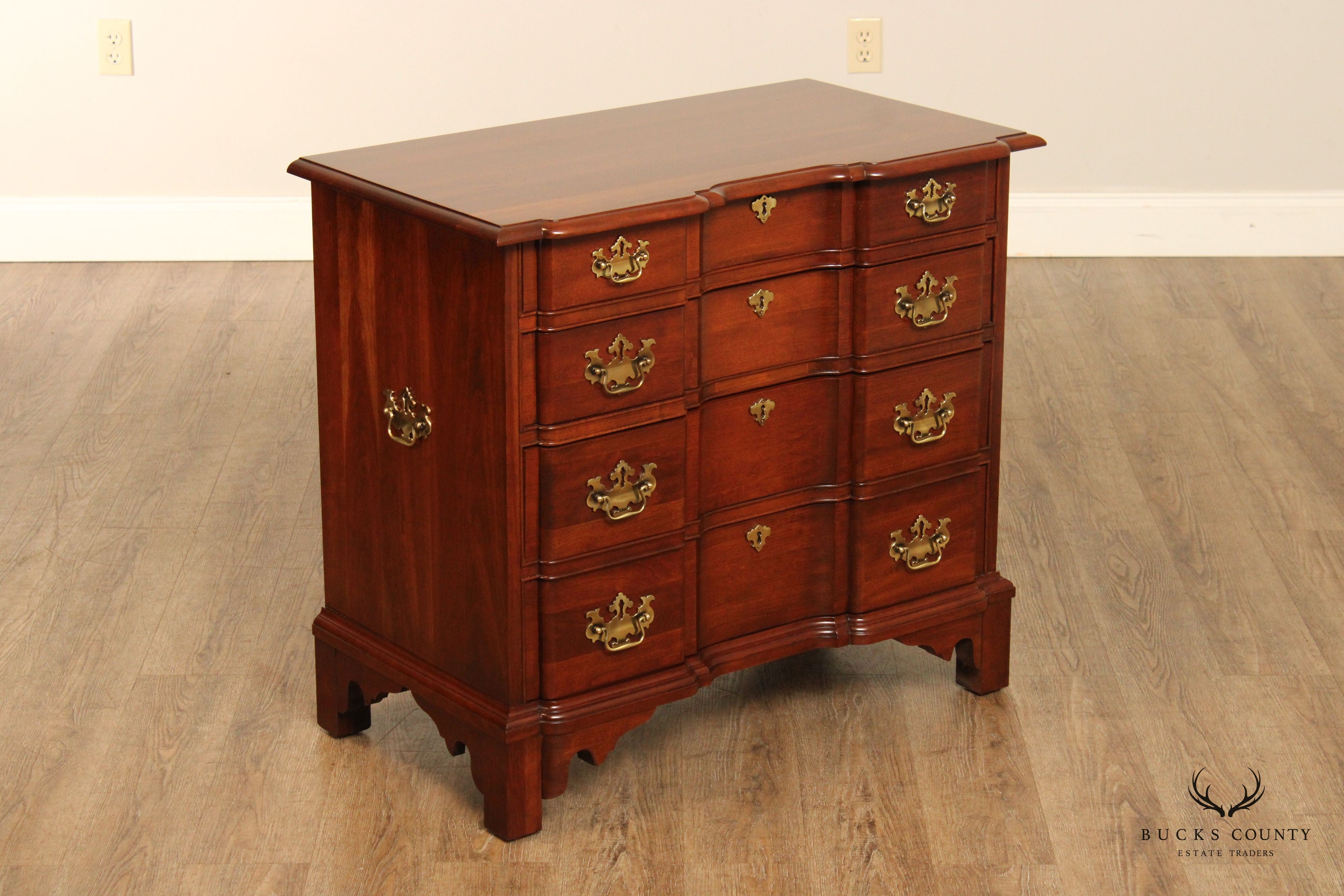 Pennsylvania House Chippendale Style Cherry Blockfront Chest of Drawers