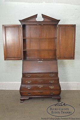 Drexel Wallace Nutting Collection Mahogany Bombe Kettle Base Secretary Desk