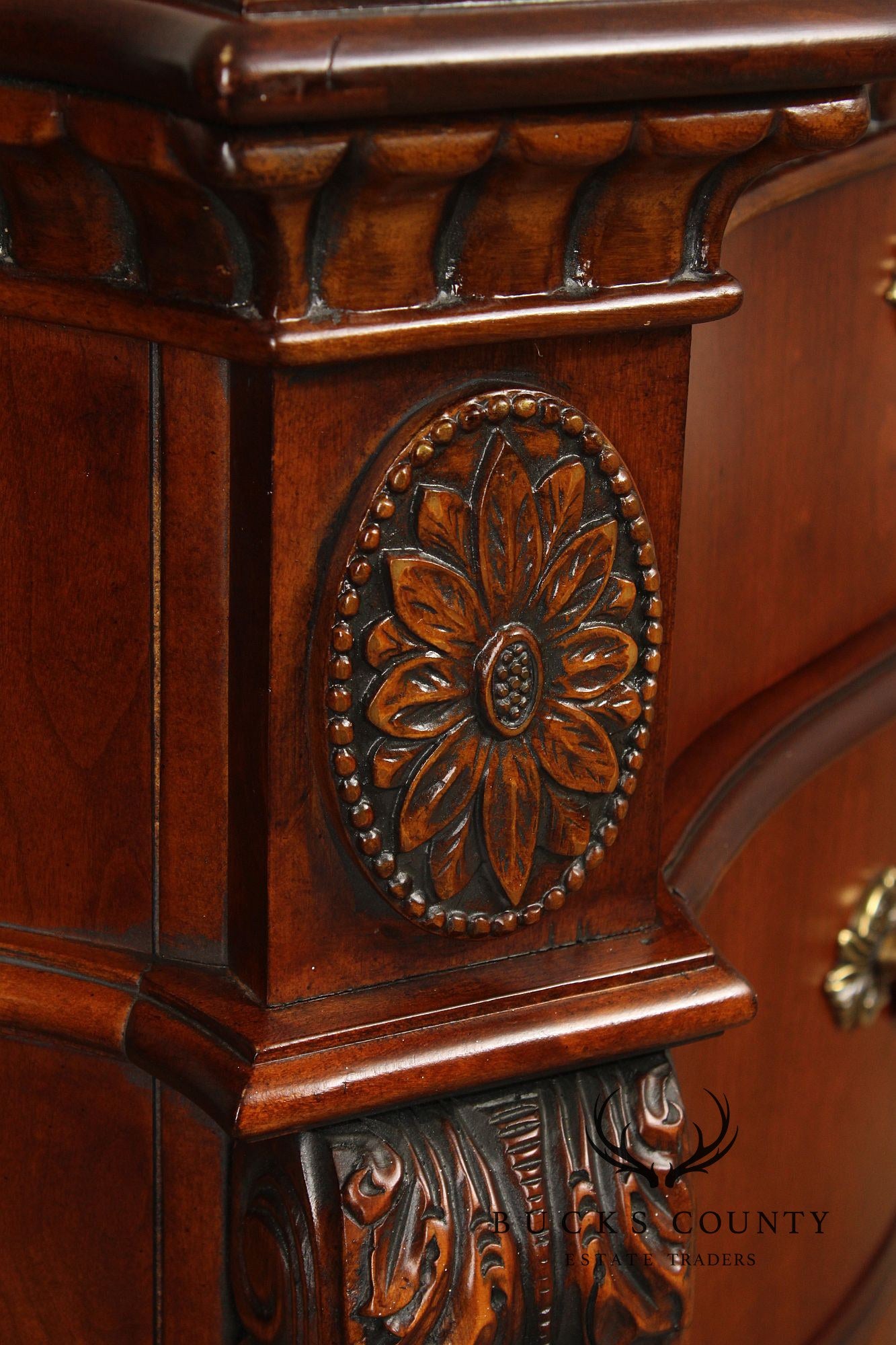 Pulaski Rococo Style Pair of Carved Nightstands