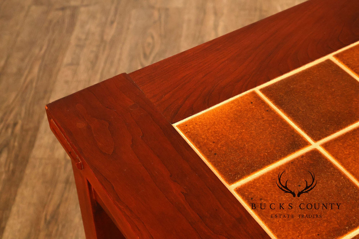 Stickley Mission Collection Tile Top Cherry End Table