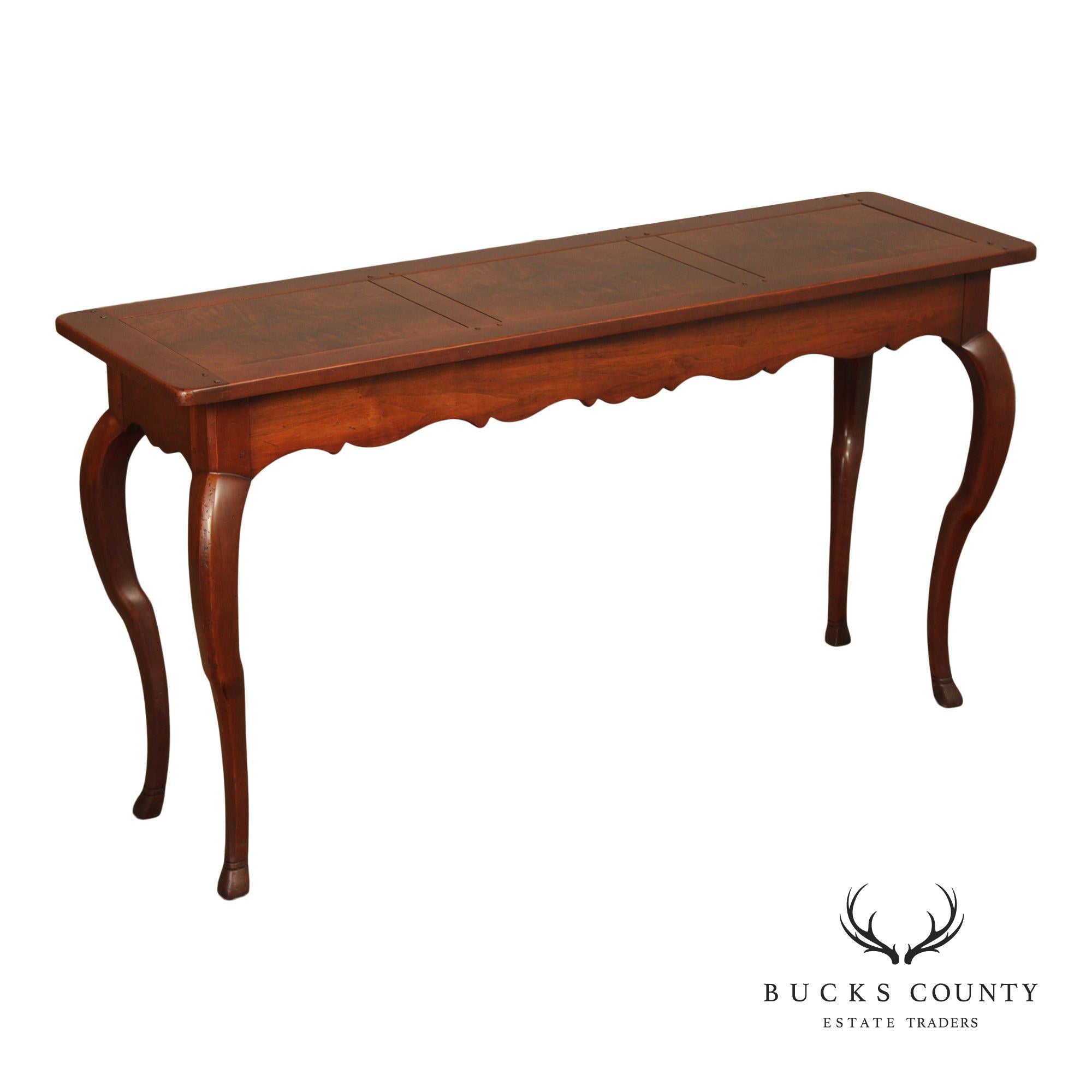 French Country Style Walnut Console Table