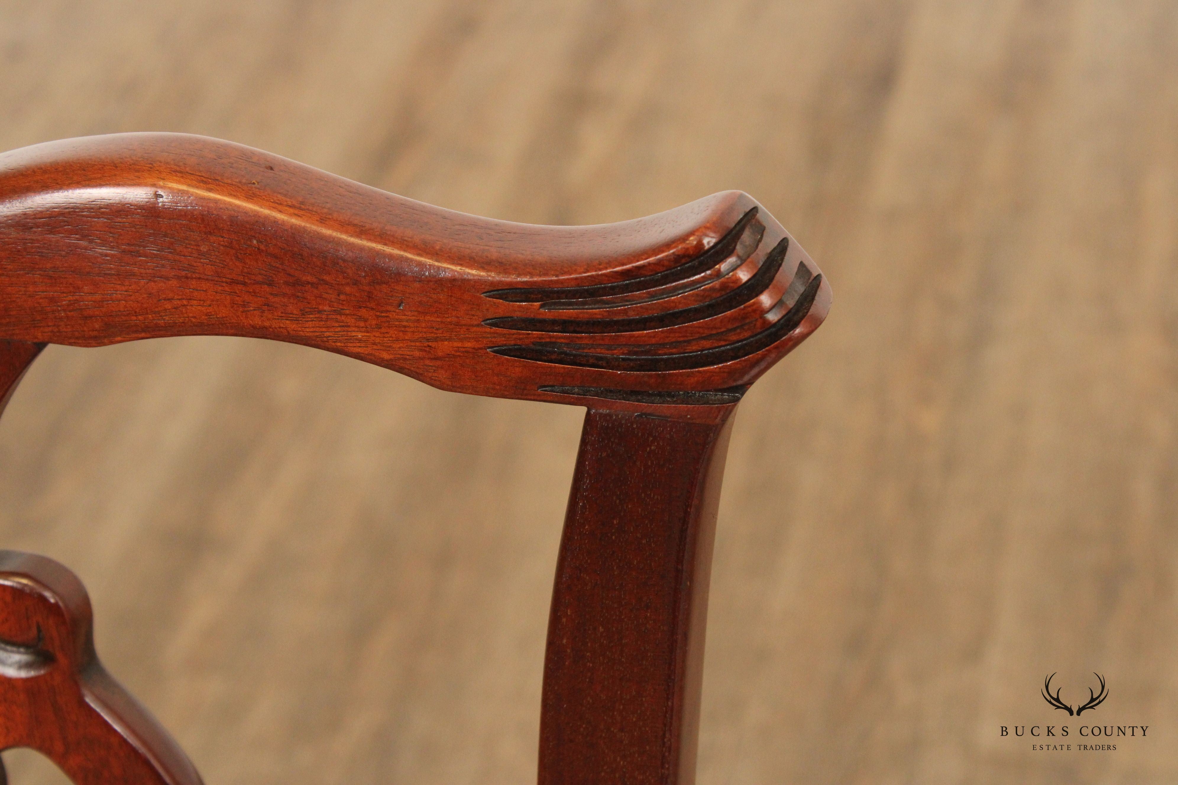 Chippendale Style Set of Six Carved Mahogany Dining Chairs