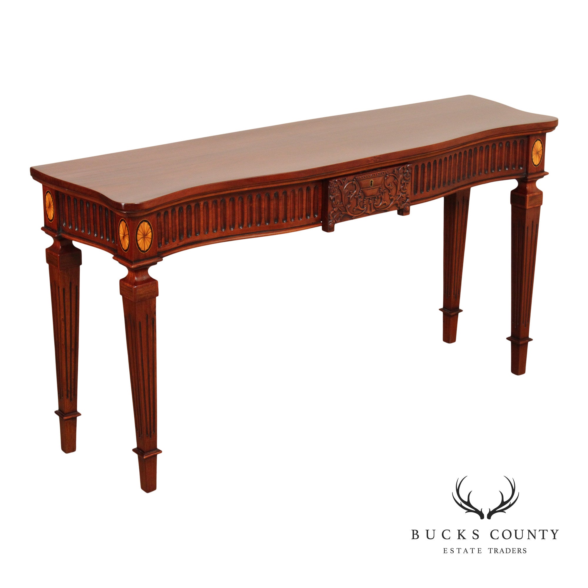 Victoria Collection Neoclassical Style Inlaid Mahogany Console Table