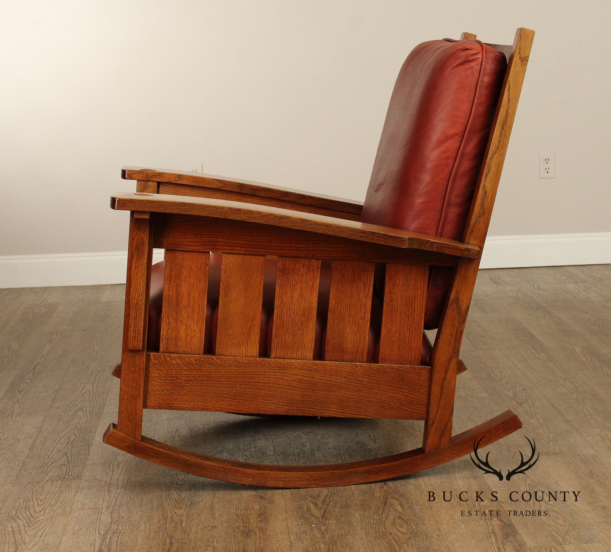 Stickley Mission Collection Oak and Leather Rocker