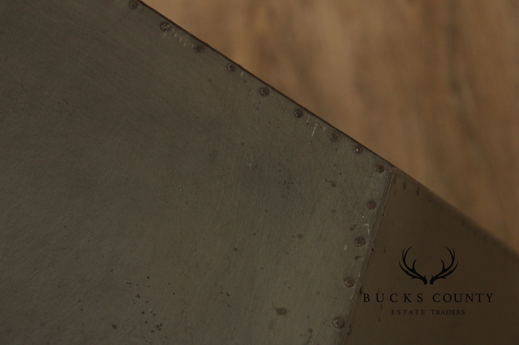 Restoration Hardware Industrial Style Zinc Polyhedron Side Tables Pair