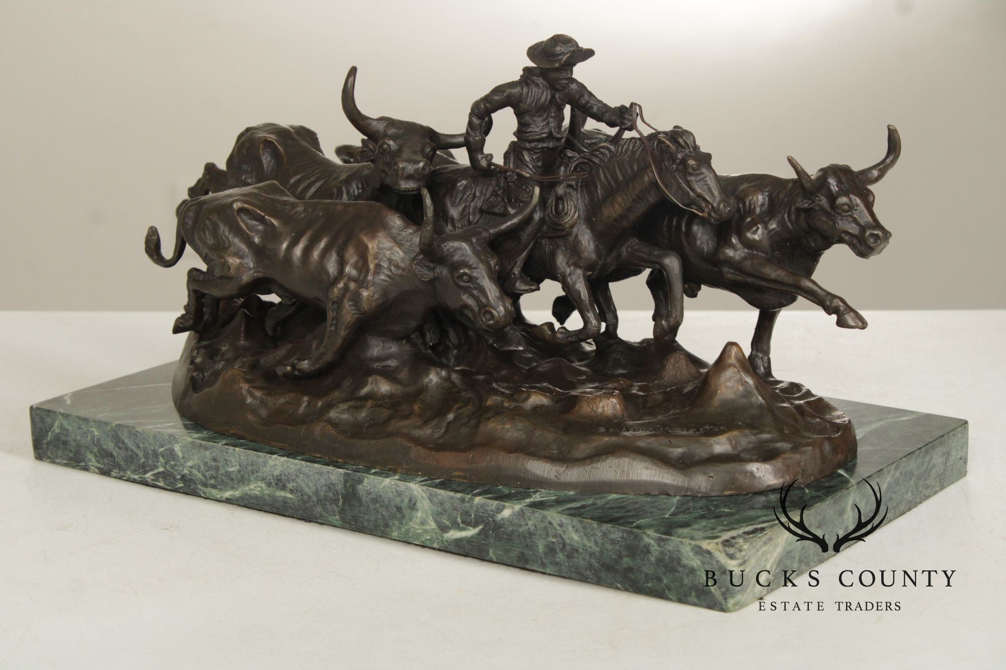 Frederic Remington Bronze Statue, 'Stampede'