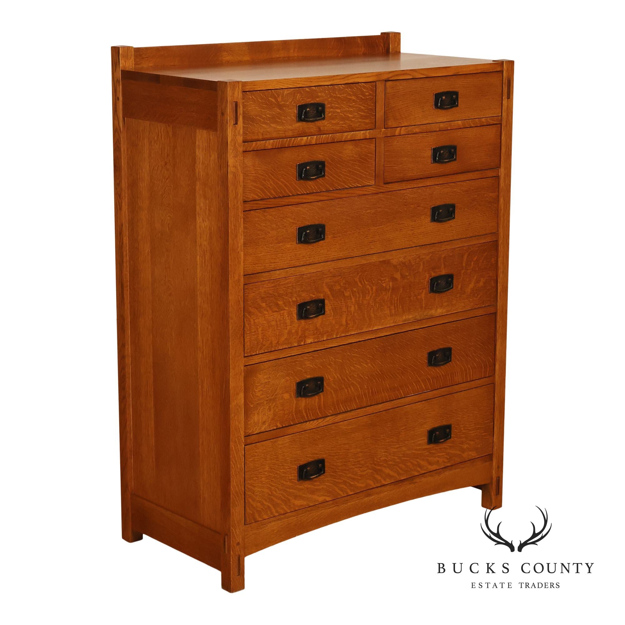 Stickley Mission Collection Oak High Chest Of Drawers