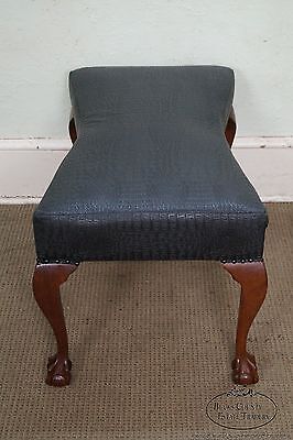 Mahogany Chippendale Style Claw Foot Bowtie Bench