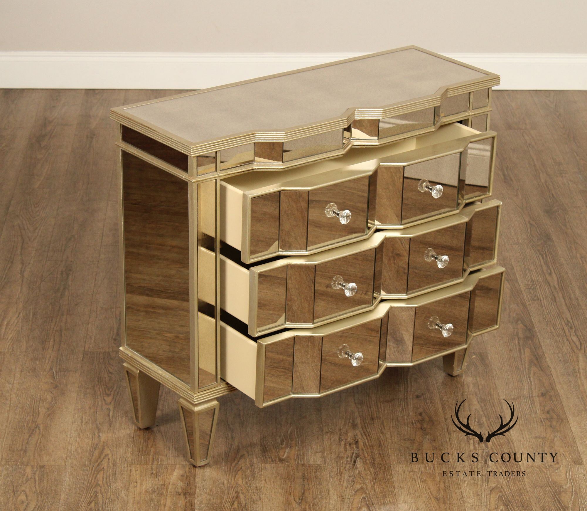 Pulaski Furniture Pair of 'Marquis' Mirrored Chest Nightstands