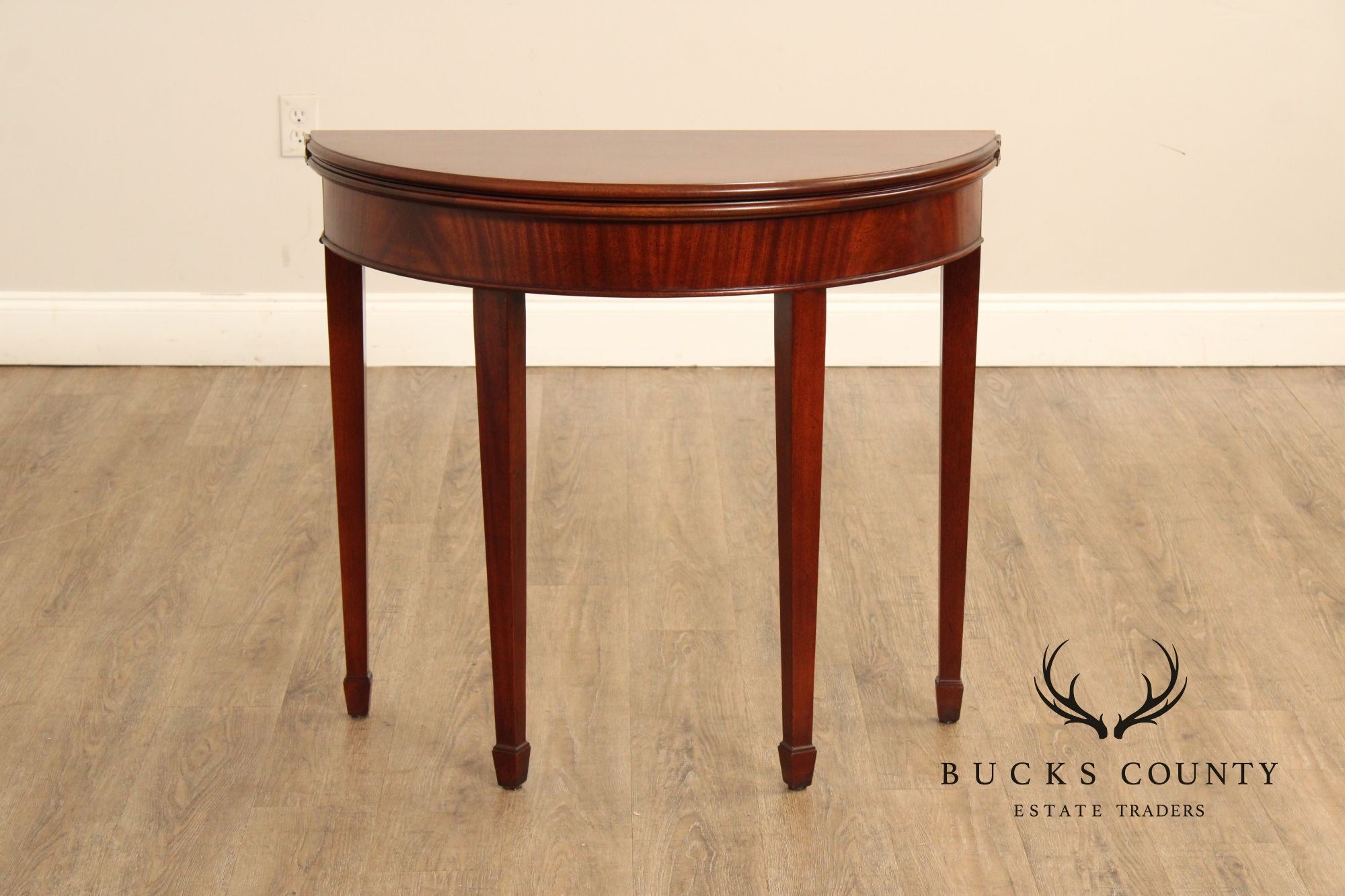 Federal Style Flip-Top Mahogany Demilune Game Table