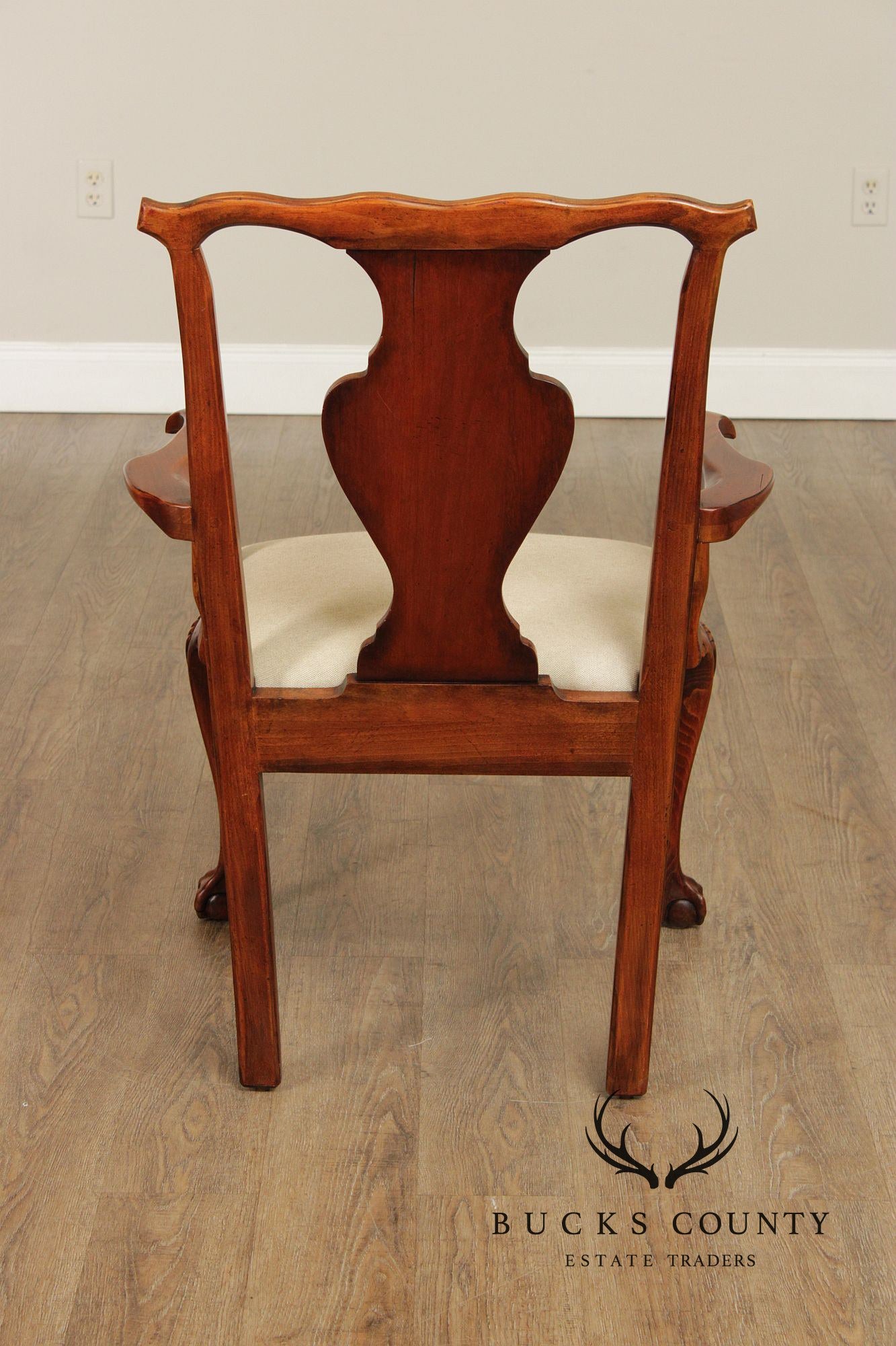 Ralph Lauren Georgian Style Set Of Eight Carved Dining Chairs