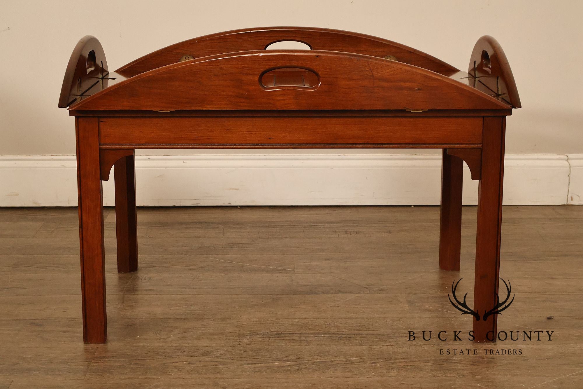 Chippendale Style Cherry Butler's Tray Coffee Table