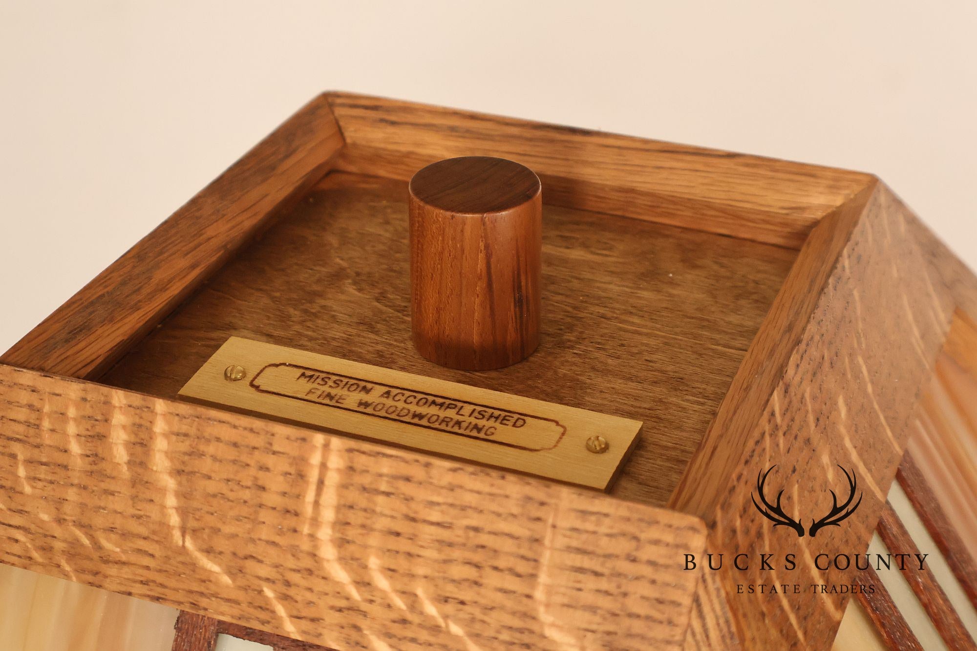 Ppl Fine Woodworking Mission Oak and Stained Glass Floor Lamp