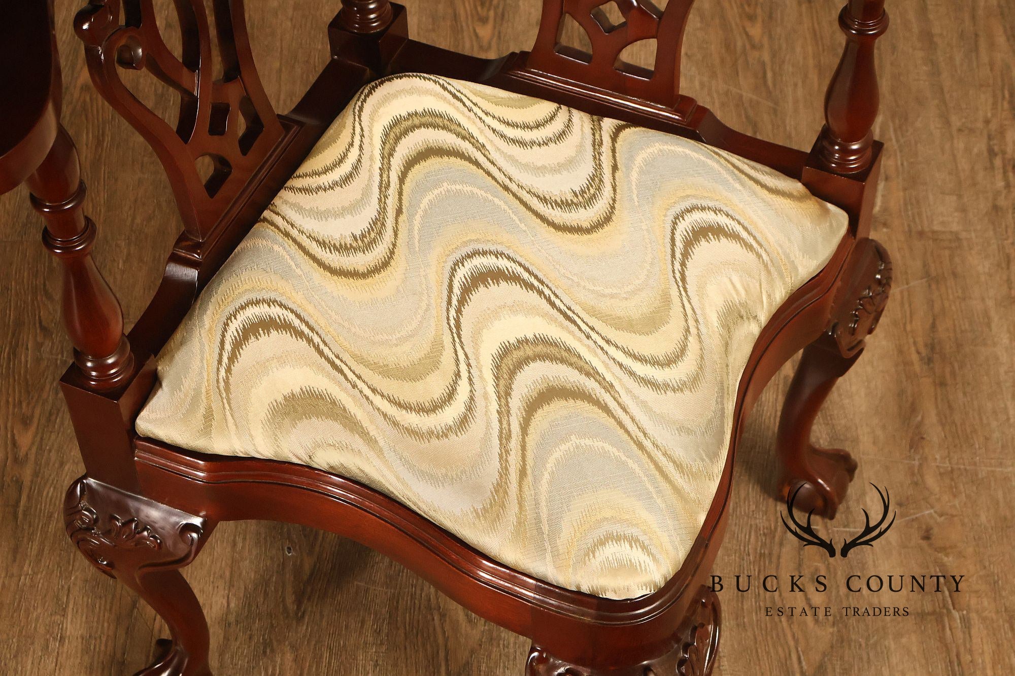 Statesville Chippendale Style Mahogany Corner Chair