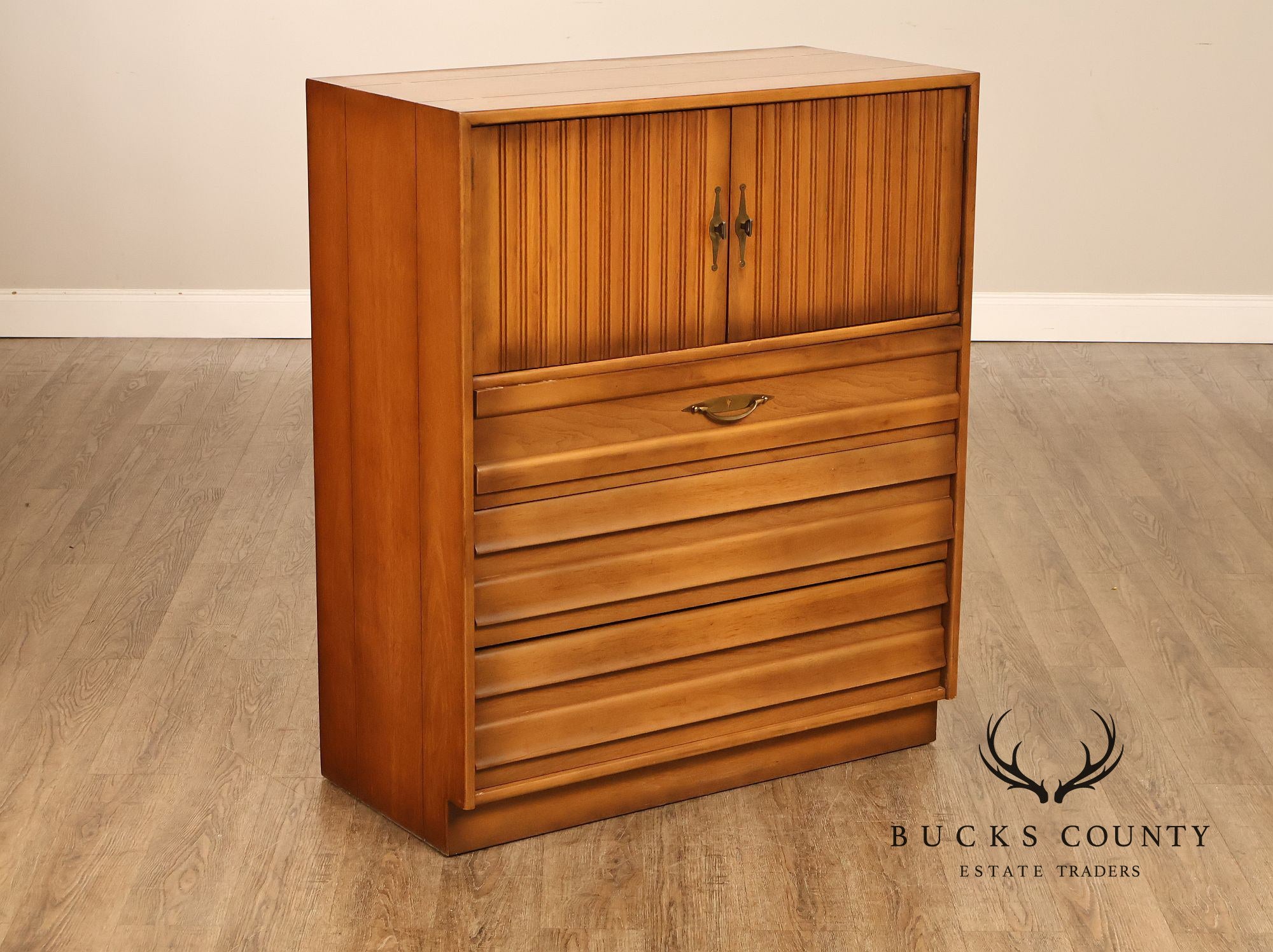 American of Martinsville Mid Century Modern Walnut Tall Chest