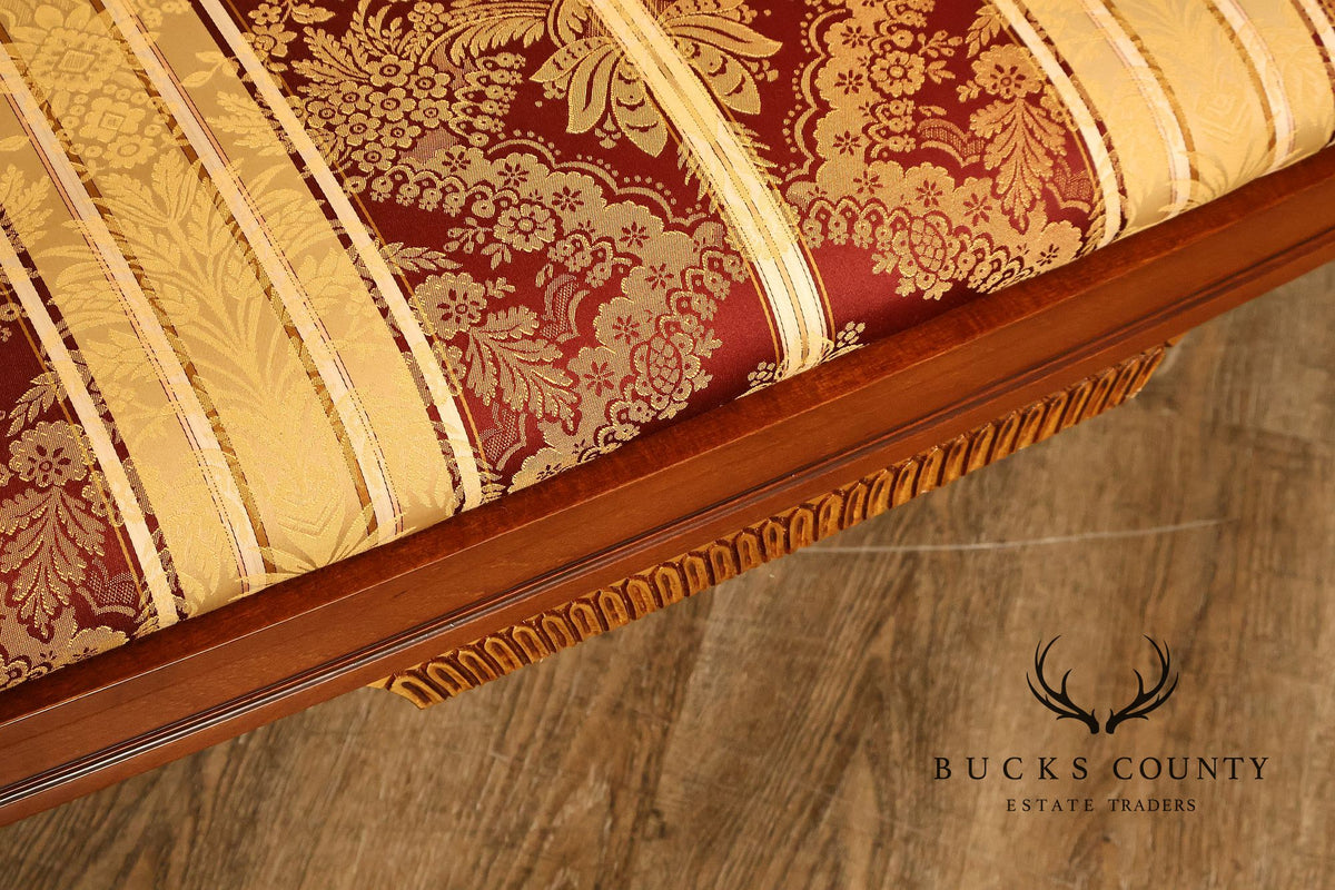 Neoclassical Style Mahogany And Gilt Upholstered Settee