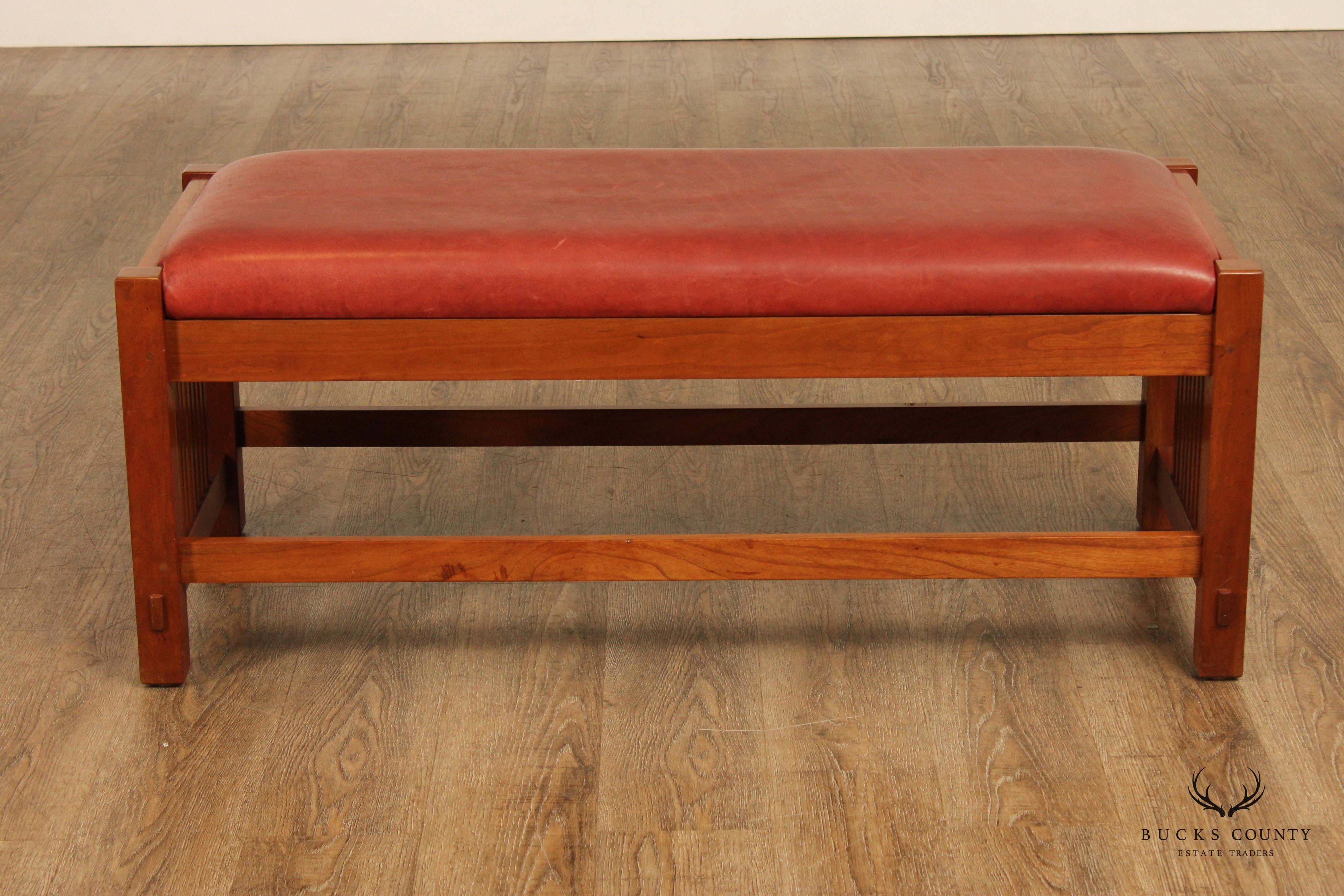 Stickley Mission Collection Cherry Spindle Bench