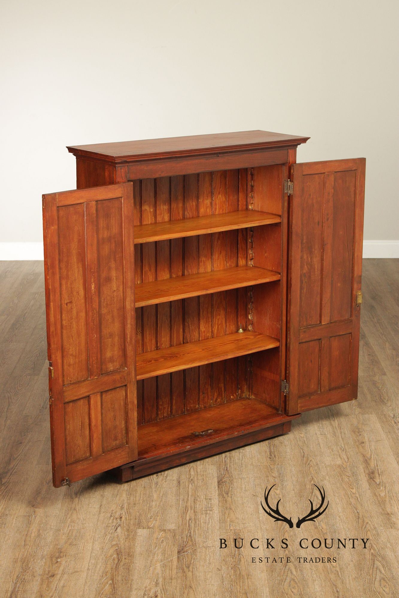 Antique Country Pine Two Door Pantry Cupboard