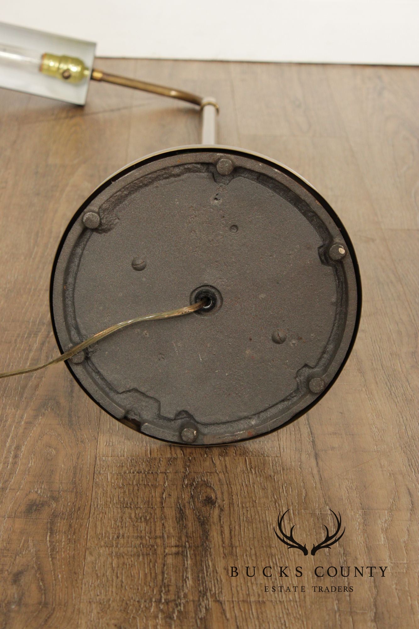 Leviton Mid-Century Modern Style Brass Adjustable Floor Lamp